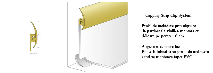 Profil de clipsare - Capping strip clip system